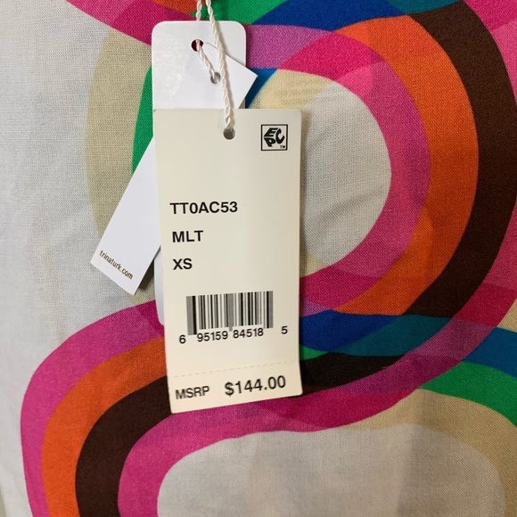 Trina Turk Kaleidoscope Caftan Swim Coverup, size XS.  NWT. - Picture 4 of 9